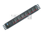 7 OUTLET UNIVERSAL POWER STRIP WITH SINGLE POLE MCB 15 AMP - Aluminum, 1.5m Cord, 20A Individual Switches, Rack Mountable, Overload Protection