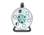 UNIVERSAL EXTENSION REEL 3 OUTLET With Individual SWITCH & SHUTTER 3 Pin X 10 Mtr (5 Amperes) - Plastic/Metal, Portable Power, Three Outlets, Easy Winding