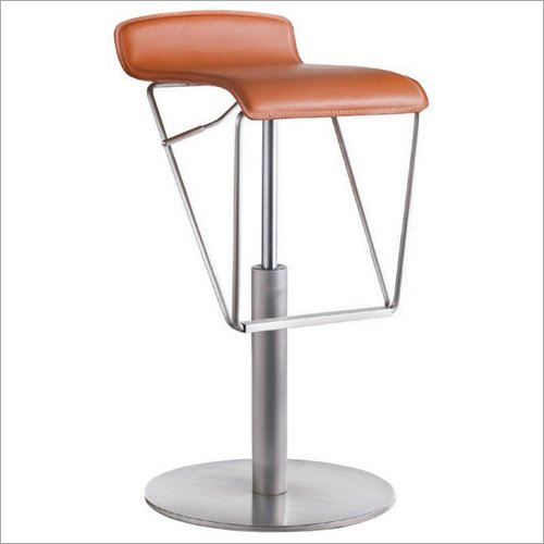 Bar Chair - Stainless Steel Frame, Round Base, Cushion Seat | Durable, Modern Design, Lightweight, Handcrafted Indoors