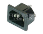 AC Socket for Computer Supply - Plastic, 20x20 mm, Black, Brass Contacts, 10A 250V | Secure Connection, Reliable Power, Easy Installation, Durable Design