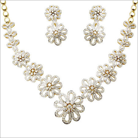 Elegant Floral Yellow Gold Bridal Necklace Jewelry