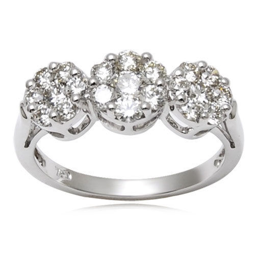 White Diamond Ring Pressure set Diamond Rings Diam