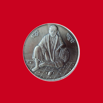 Engraved Sai Baba Silver Coins