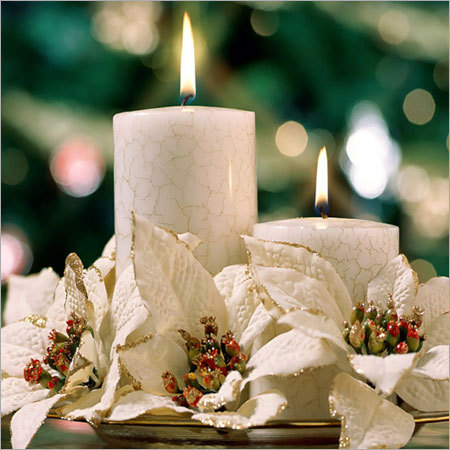 Christmas Candles - Wax, Varying Sizes, Off-White | Long Burn Time, Fragranced, Cotton Wick, Festive Ambiance, Elegant Design