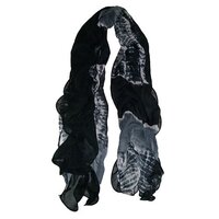 Ruffle Printed Fancy Stoles - Cotton Blend, 52x180 Cm, Black | Women's Fashion Stole, Daily Usage, Machine Made, Plain Pattern