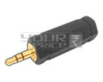 EP Stereo Plug to P-38 Stereo Socket Connector - Plastic Brass, 25mm, Black | Easy Use, Reliable, Low Loss, Cable Protection