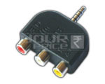 4 Pole 3.5 mm EP Stereo Plug to 3 RCA Socket Adaptor (FOR iPod Mp3 Mp4 DVD Plasma TV)