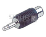 EP Plug to RCA Socket Connector - Metal, 30-40mm, Black, Nickel Plated | Audio Transfer, Compact, Durable, High Fidelity