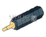 EP Plug 3.5mm to P-38 Mono Socket Connector - Plastic Metal, 30-40mm, Black | Audio Transfer, Signal Carrying, Compact Design