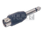 P-38 Mono Plug to 5 Pin DIN Plug Connector - Metal, 60-80mm, Black | Reliable Connection, Cable Protection, Low Insertion Loss