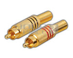RCA Connector Full Metal with Spring (Gold Plated) - Metal, 15mm x 5mm, Gold Plated, <50mΩ Contact Resistance | Spring Loaded, Durable, Reliable Audio/Video Signal Transmission