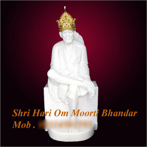 Polishing And Painting Marble Sai Baba Statue