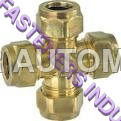 Golden Brass Compression Union Cross