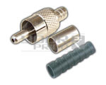 RCA Plug Crimping Type for RG-58/59 Cable - Nickel-Plated Brass, Silver, 50 Ohm, 1-500 MHz | Easy Crimp, Secure Connection, Audio/RF Use, Durable Design