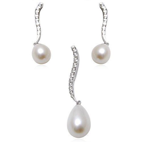 Pearl Jewellery, Diamond Pearl Pendant Set, 14K Gold Jewellery With Pearl Gender: Women'S