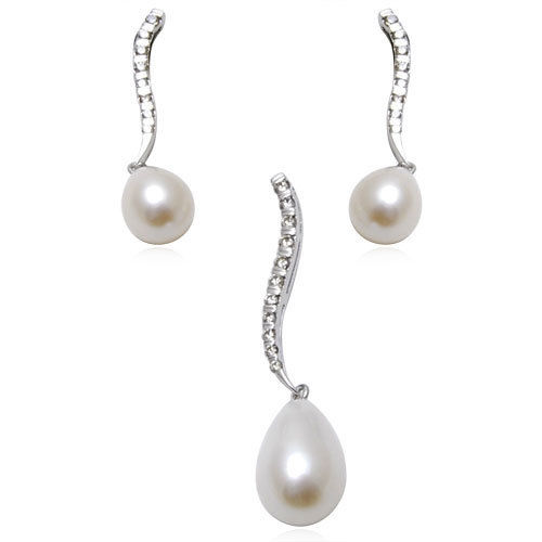 Pearl Jewellery, Diamond Pearl Pendant Set, 14k Gold Jewellery With Pearl Gender: Women's