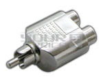 RCA Plug to 2 RCA Socket Connector (Full Shielded)
