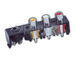3 Way RCA Socket + 4 Pin Mini Din Connector