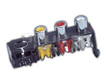3 Way RCA Socket + 4 Pin Mini DIN Connector - Plastic Metal, 50x30x20 mm | Audio/Video, Gold-Plated, Compact Design, Reliable Connection