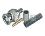 BNC Plug with Female Pin Crimping Type Reverse Polarity for RG-58 Cable - Brass Nickel Plated, 50 Ohms | Snap-Lock, Secure Connection, Audio/Video Networking
