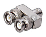 BNC Plug to 2 BNC Socket Connector - Brass, Nickel Plated, DC-4GHz, 50 Ohms | Signal Splitting, Reliable Connection, Versatile Use