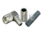SMA Male Connector Crimping Type with PTFE Right Angle for RG-58/U Cable with Boot