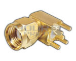 R/P SMA Male PCB Mounting Right Angle with PTFE (Gold Plated)