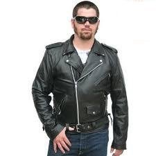 Chain style leather jacket