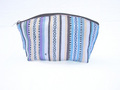 Handloom Jacquard Fabric Case - 100% Cotton, Blue Color | Handcrafted, Durable And Lightweight With Unique Design And Zipper Closure