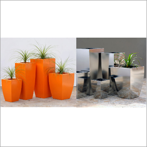 Stainless Steel Planter (Curvey Cube)