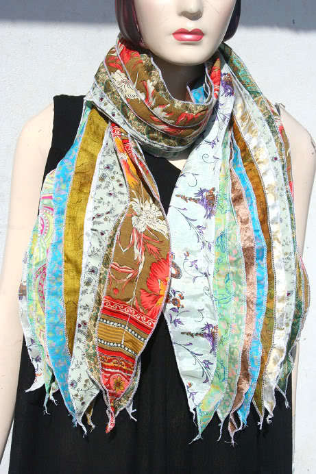 100% Silk ribbon printed Scarfs