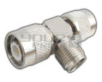 'T' Connector 2 TNC Male to TNC Female Connector