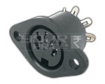6 Pin Din Connector Plastic With Earthing Contact