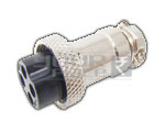 M-16 Mic Plug Connector - Metal Body, Silver, 8-Pin, Gold-Plated Contacts | Reliable Connection, Cable Protection, Solder Mount