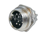 M-16 Mic Female Connector- 3 Pin - Metal Body, Silver, Gold-Plated Contacts | Reliable Connection, Cable Protection, Panel Mount