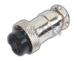 M19 Mic Connector - Metal Body, 2-Pin Brass Contacts | Reliable Connection, Cable Protection, Panel Mount