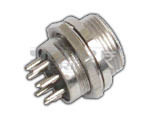 M19 Mic Socket Connector - Metal Body, 8 Pin, Gold Contact Plating | Reliable, Durable, Cable Protection