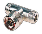 T Connector to 2 - N Female Connector Pin Gold Plated