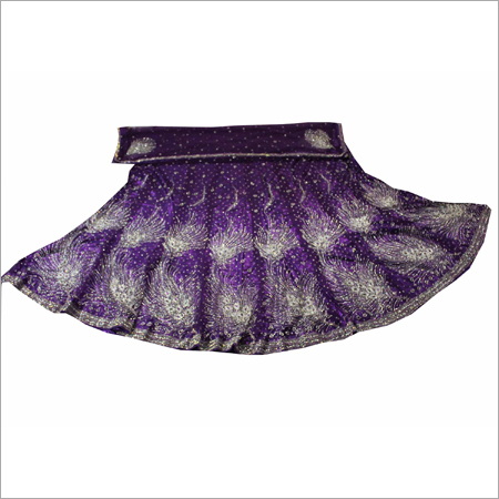 Girlish Lehnga - Silk Blend, 40 Inches, Purple | Handcrafted Embroidery, Elegant Design, Skin-Friendly, Adjustable Waist