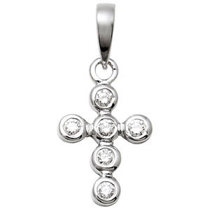 Diamond Cross Pendant, Bezel Set Diamond Pendant, Small Diamond Pendants Gender: Women'S