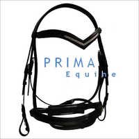 Crank Noseband Leather Bridle With Stones - Indian Drum Dyed Leather, Full/cob/pony Sizes, Black/brown/tan | Padded Browband, Stainless Steel Hardware, Stone Detailing