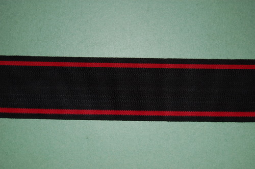 38 mm Heavy Elastic Super Fine Quality Black with Red Band