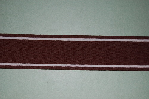 38 mm Heavy Elastic Super Fine Quality Brown with white Band