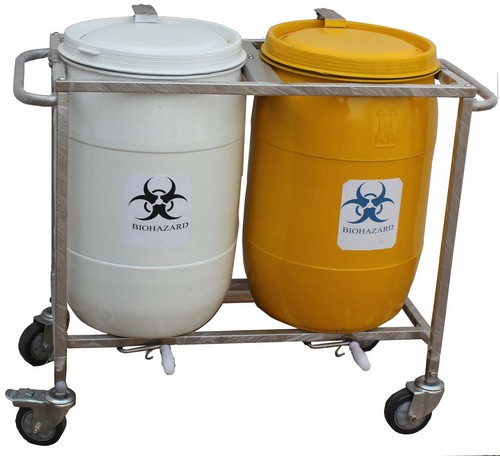 Biomedical Waste 2 Bin Trolley