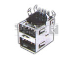 USB Connector Female Double PCB - Type A 
