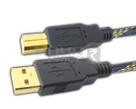 Hi Performance USB A Male to USB B Male Cord G.P. with Nylon Mesh on Cable (3 Meter)