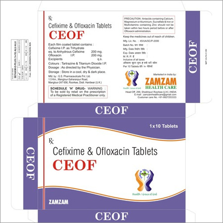 CEOF Tablets - Cefixime & Ofloxacin Tablets, Blister Pack | Broad Spectrum Antibiotic, 24 Months Shelf Life