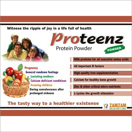 Proteenz Protein Powder - Milk Protein Powder 1kg, Calcium Rich, Iron Boost, Amino Acids, B Vitamins, Zinc Support