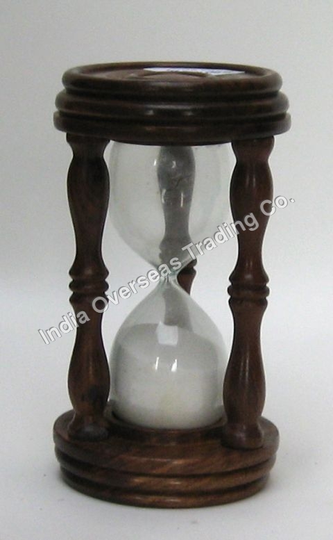Nautical Wooden  Sand Timer 7"
