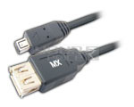 USB A Female To Mini USB A Male (4 Pin) Cord 1 Meter - Twisted Pair Cable, USB 1.1, Fast Bi-Directional Data Transfer, Plug and Play